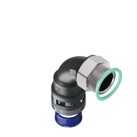 M8BBN23M32 Raccordo in poliammide a 90° senza spigoli interni con filetto in metallo girevole IP68