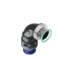 M8BBN36M40 Raccordo in poliammide a 90° senza spigoli interni con filetto in metallo girevole IP68