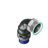 M8BBN36M50 Raccordo in poliammide a 90° senza spigoli interni con filetto in metallo girevole IP68
