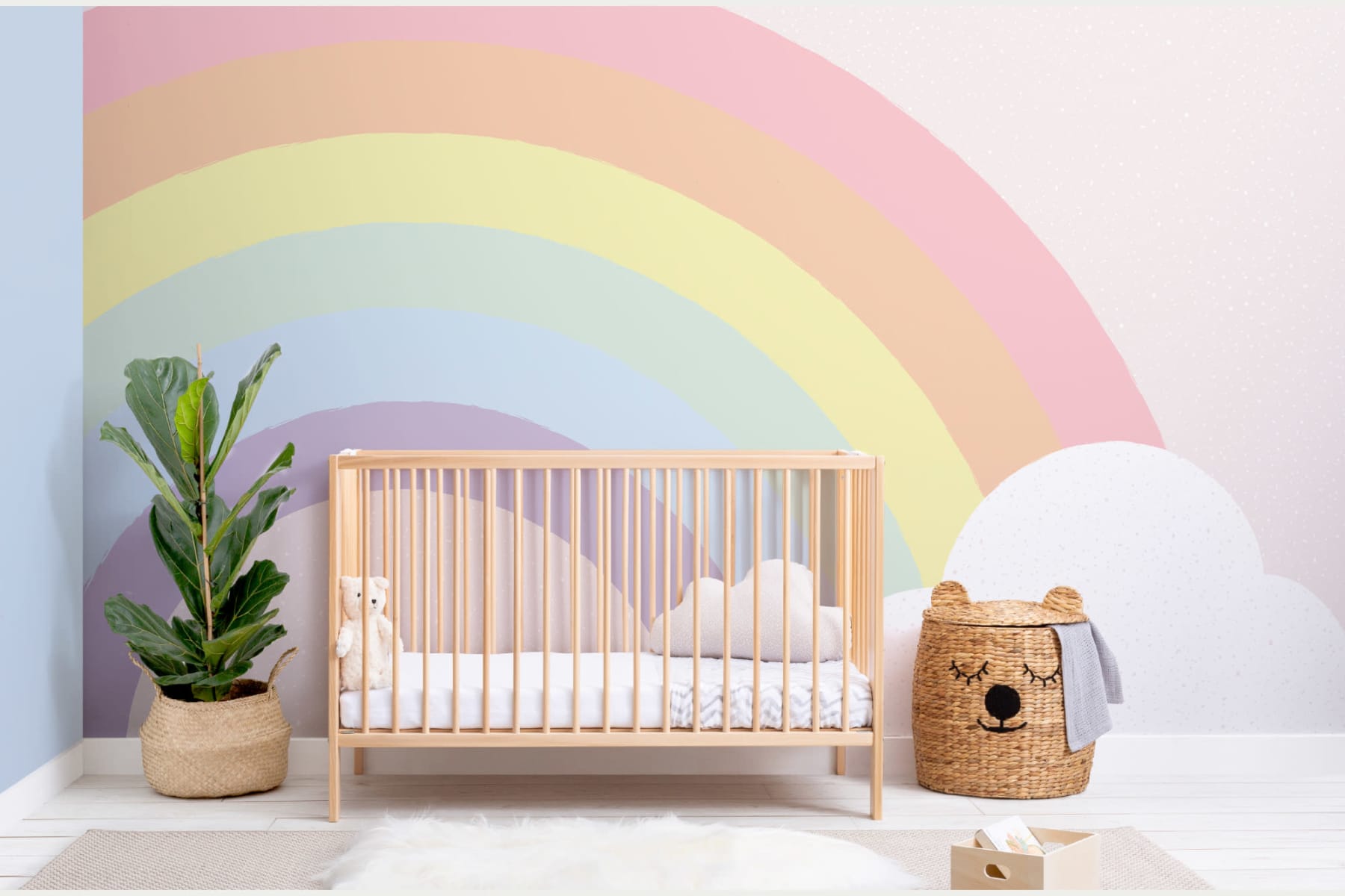 rainbow wallpaper for nursery