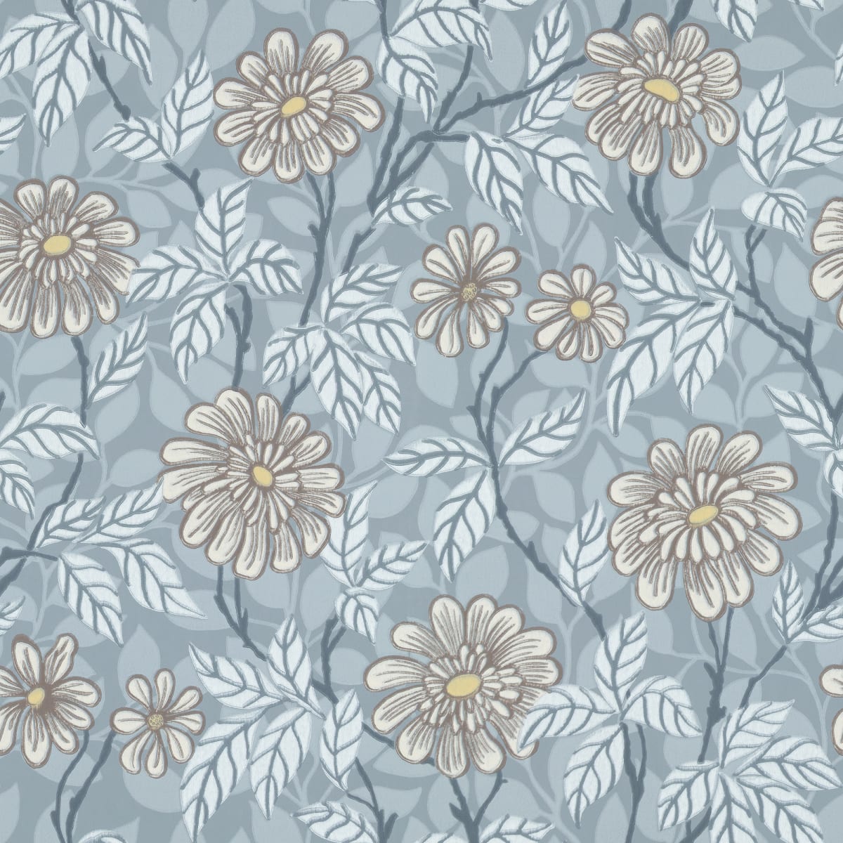 Zinnia Blue - Tapetti | Sandberg Wallpaper