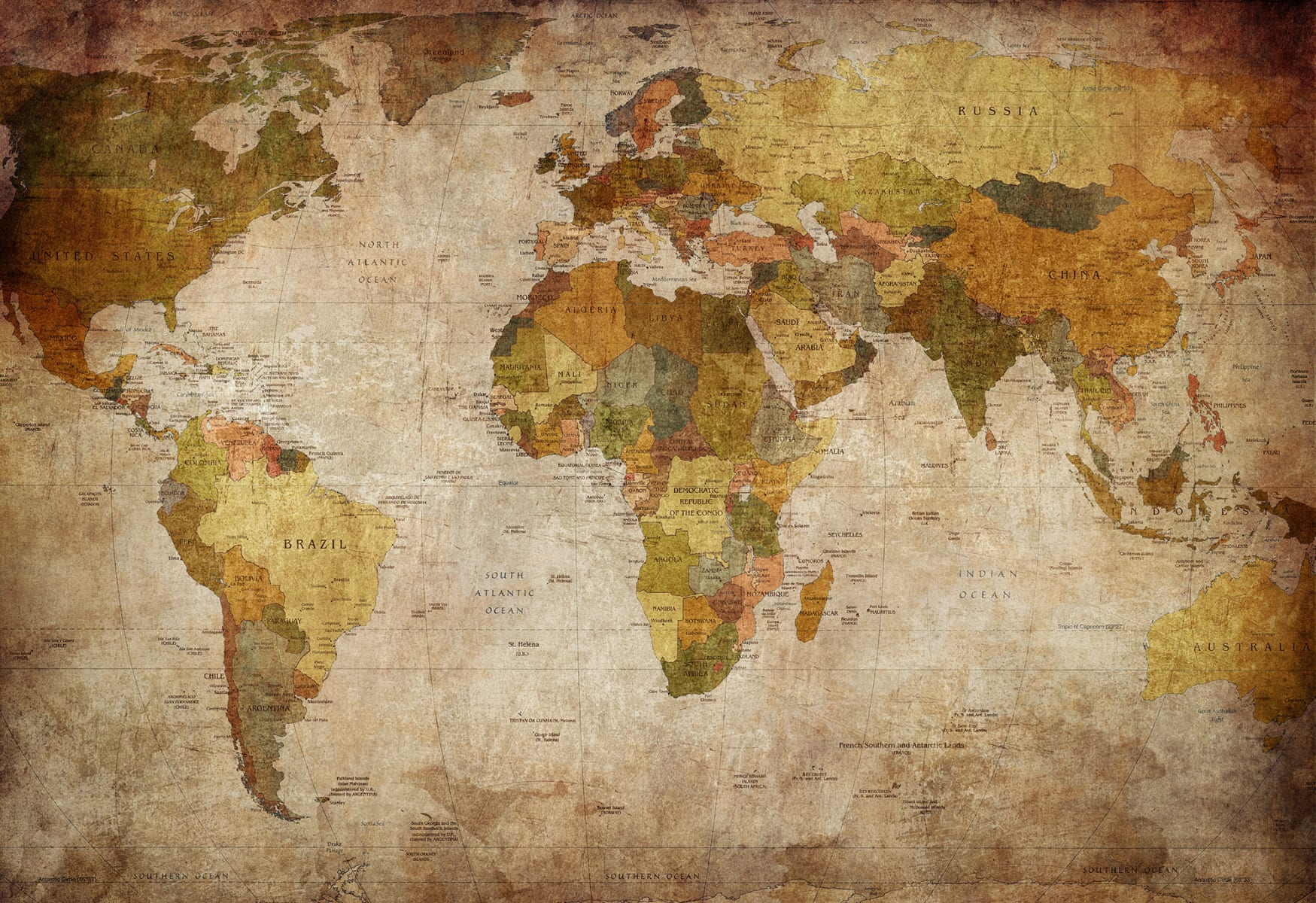 Peel & Stick Wallpaper: World Map Mural – MUSE Wall Studio