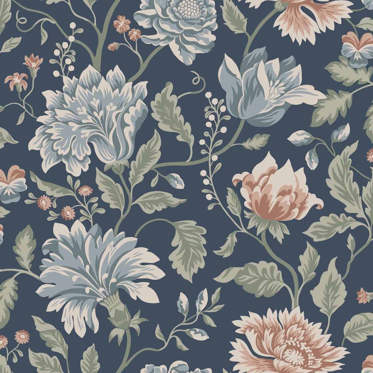 Annabelle Classic Blue - Wallpaper | Sandberg Wallpaper