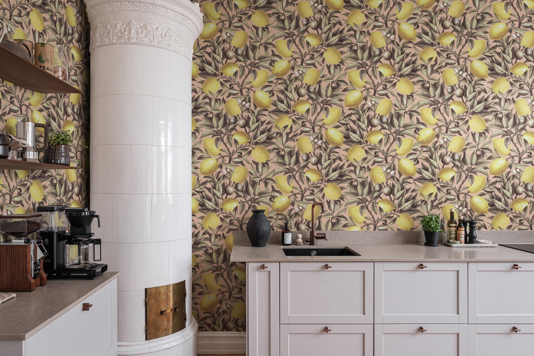 Lemon Tree Pink - Wallpaper | Rebel Walls