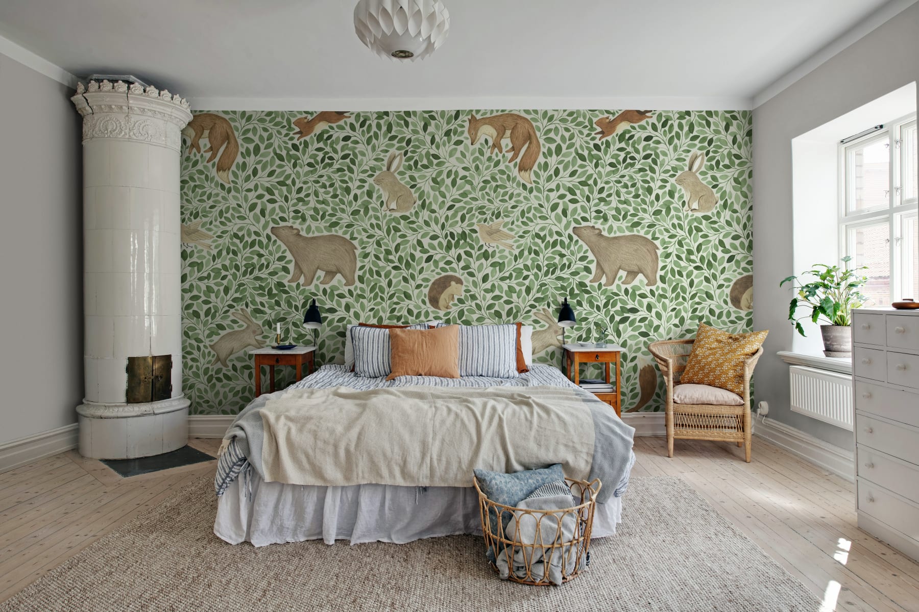 Lullaby, Green Wallpaper Rebel Walls