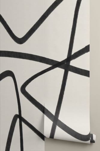 black and white geometric line art
