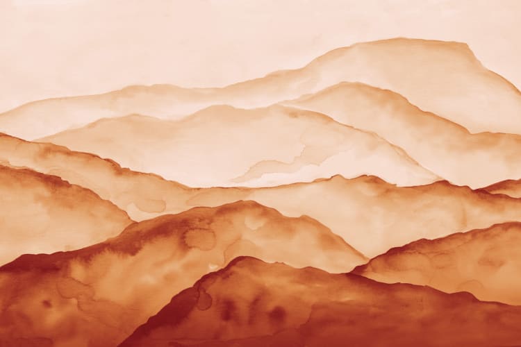 Orange Peaceful Mountain Wallpaper Mural - Hovia