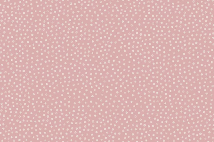 Pink Illustrated Polka Dot Wallpaper Mural - Hovia
