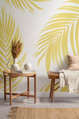Yellow Tropical Palm Wallpaper Mural - Hovia