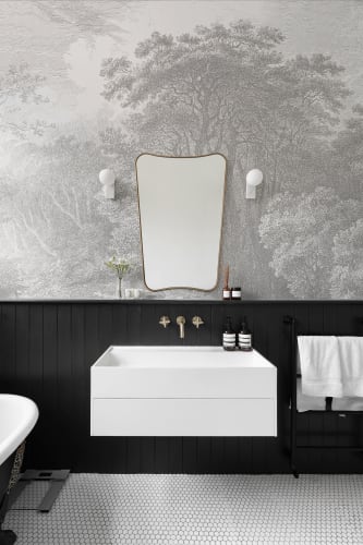 Light Gray Bathroom Wallpaper Watercolor Squares Wallpaper In Light