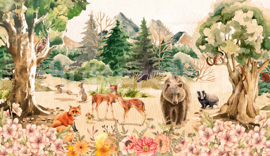 woodland friends wallpaper