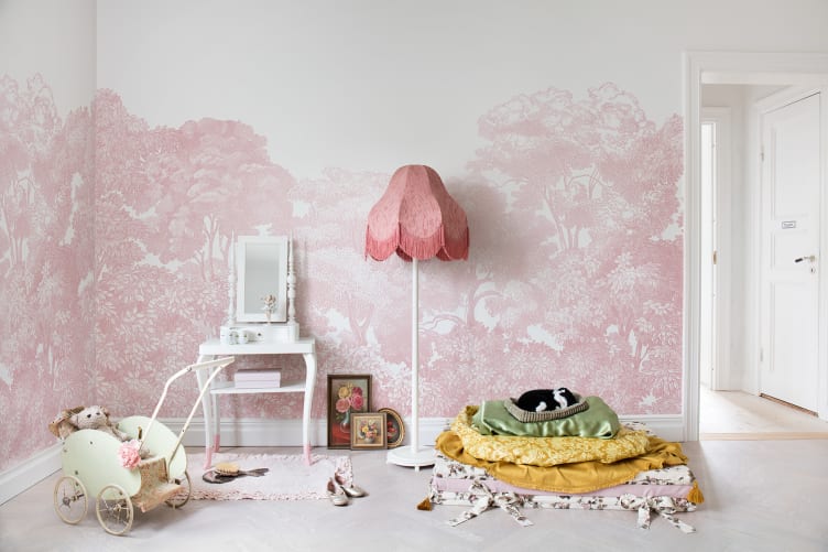 Pink mural de pared para los soñadores