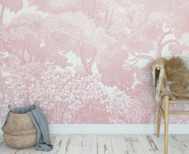 Pink mural de pared para los soñadores