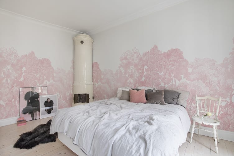 Pink mural de pared para los soñadores