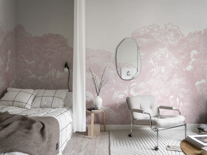 Pink mural de pared para los soñadores