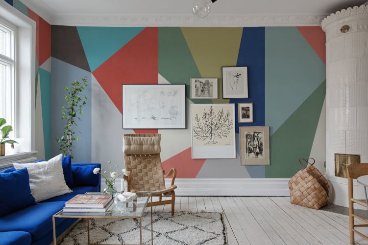 Diamond wallpaper, soft geometric design for walls