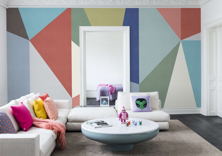 Diamond wallpaper, soft geometric design for walls