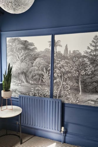 WALL MURAL REMINISCENT OF COPPERPLATE PRINTS