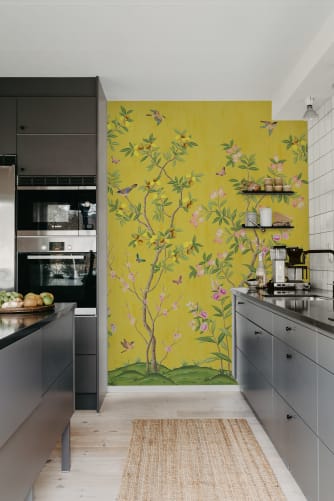 Mural de parede amarelo hipnotizante