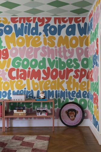 Bold typography wall mural