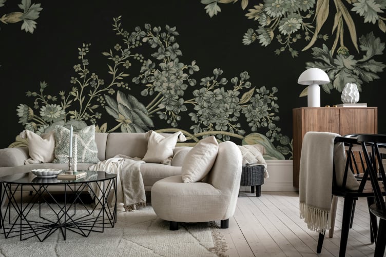 Dramatic Black Florals