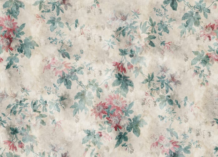 faded floral wallpaper