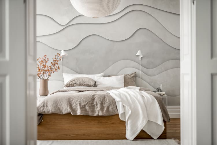 Papier peint Panoramique Sand Waves Vinyle - Coordonné - La Maison Bineau