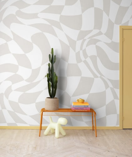 Psychedelic Chess Beige Rebel Walls