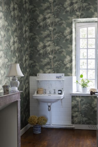 wallpaper for bathroom green