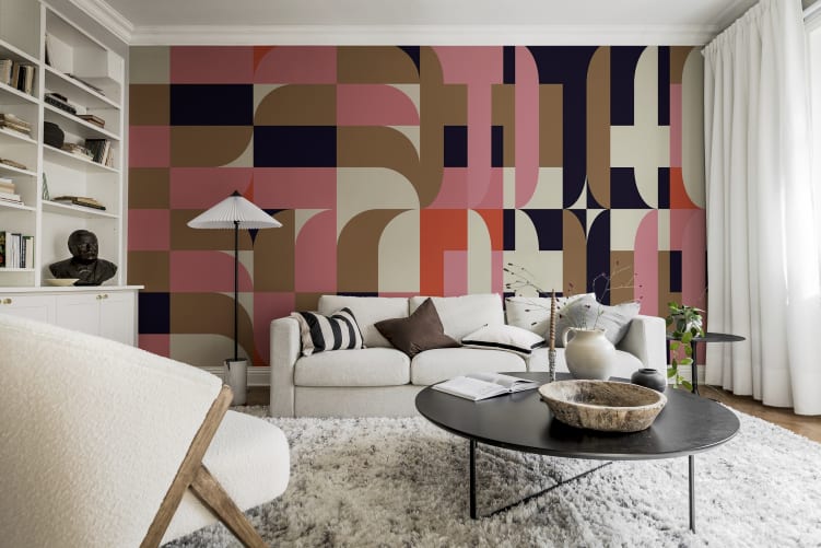 abstract wallpaper for living room