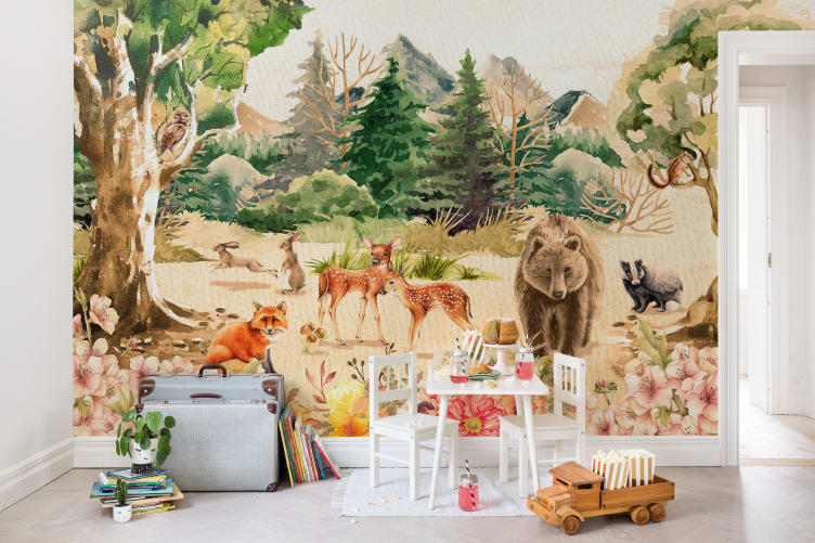 woodland friends wallpaper