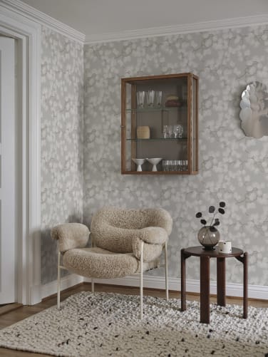 floral wallpaper grey