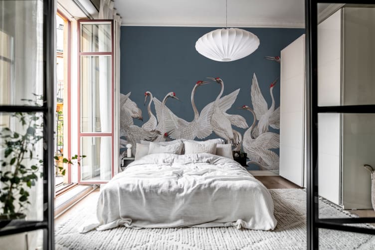 soaring cranes wallpaper