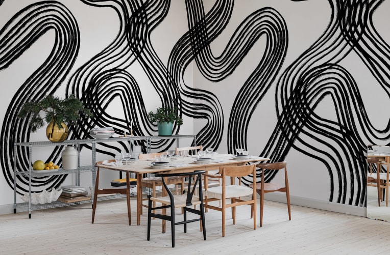 black and white bedroom wallpaper