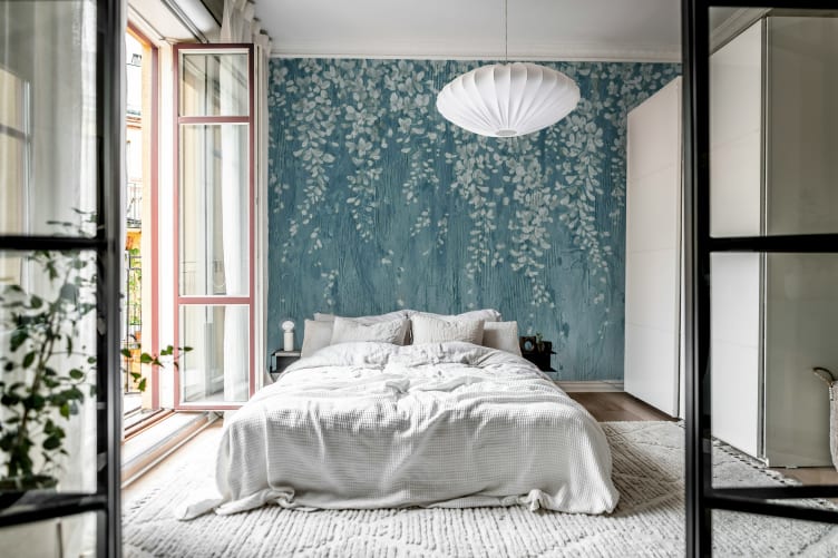 dark blue wallpaper for bedroom