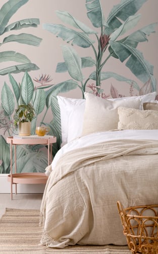 tropical wallpaper bedroom