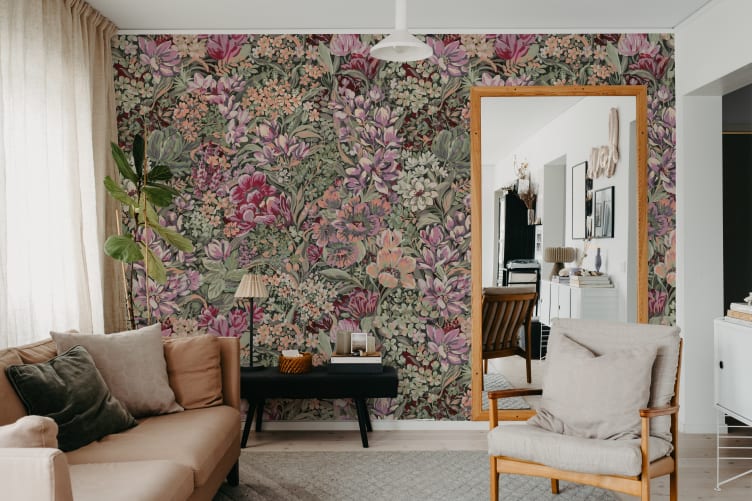 floral garden wallpaper
