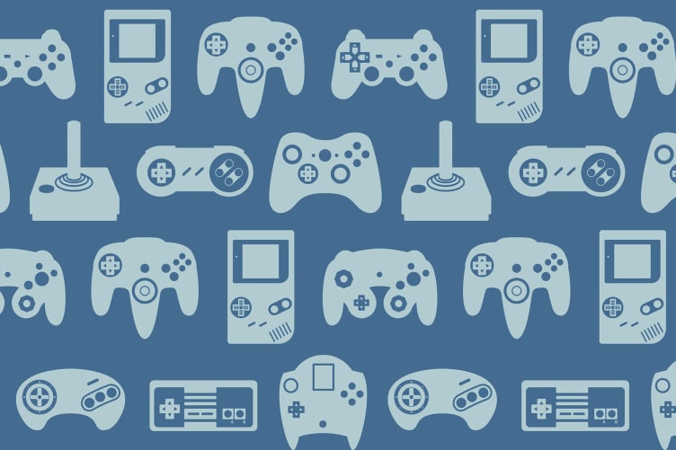 retro blue wallpaper