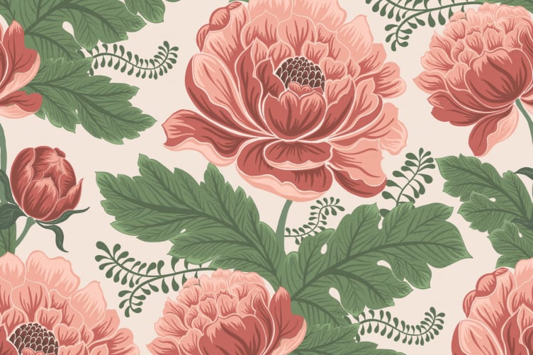 floral patterned wallpaper