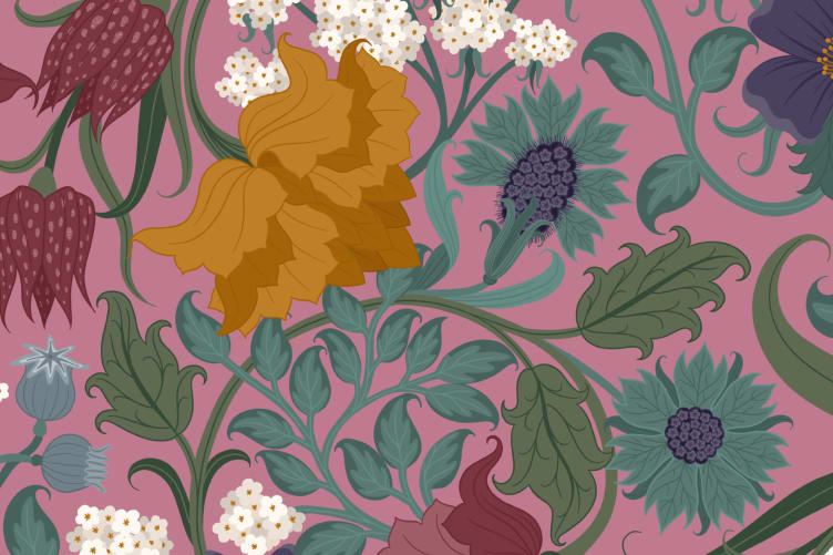 repeating floral pattern wallpaper