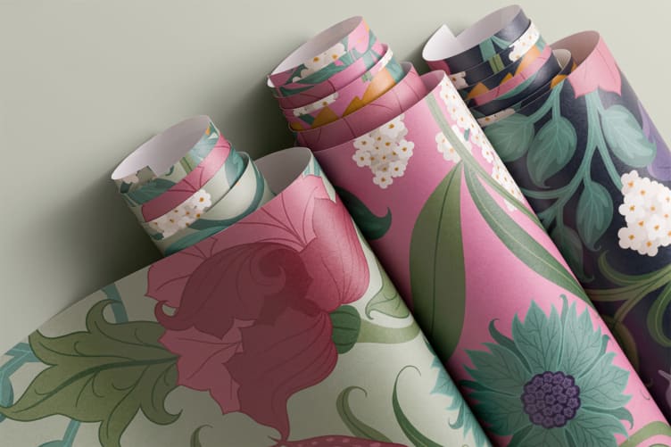 repeating floral pattern wallpaper