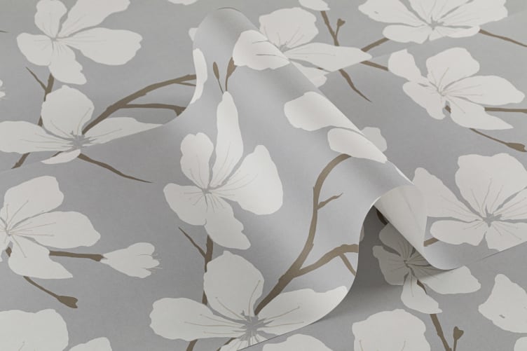 flower wallpaper grey