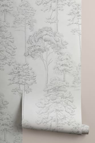 silver and white tree wallpaper