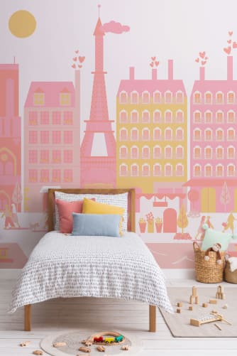 paris wallpaper bedroom