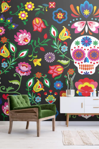 sugar skull wallpaper b&m