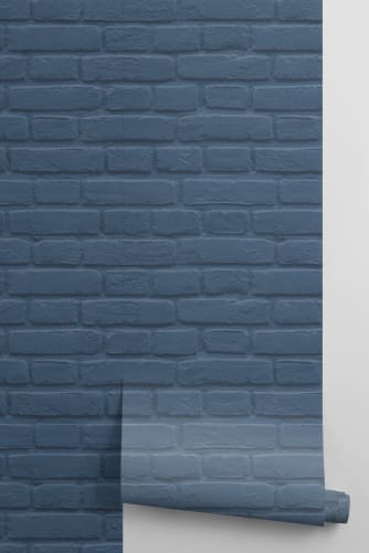 blue brick wallpaper b&q