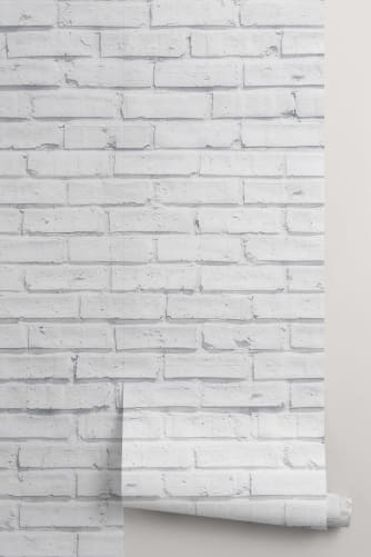white brick wallpaper b&q