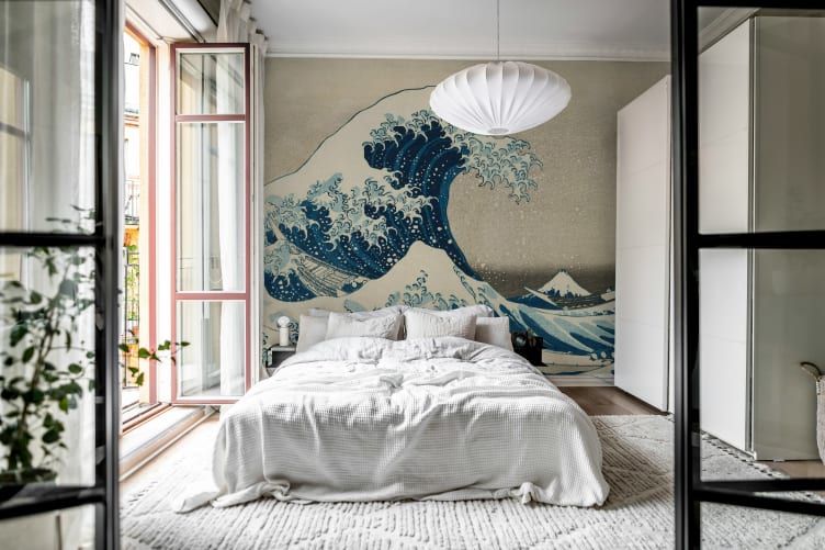 Papier peint 3d Black waves : décoration murale design