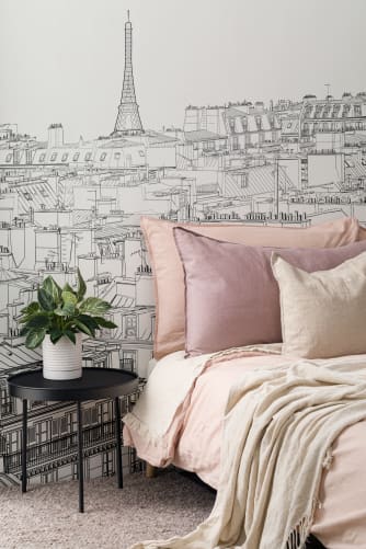 paris wallpaper bedroom