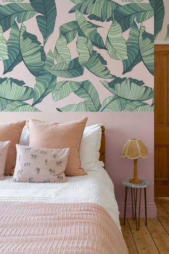 leaf wallpaper bedroom